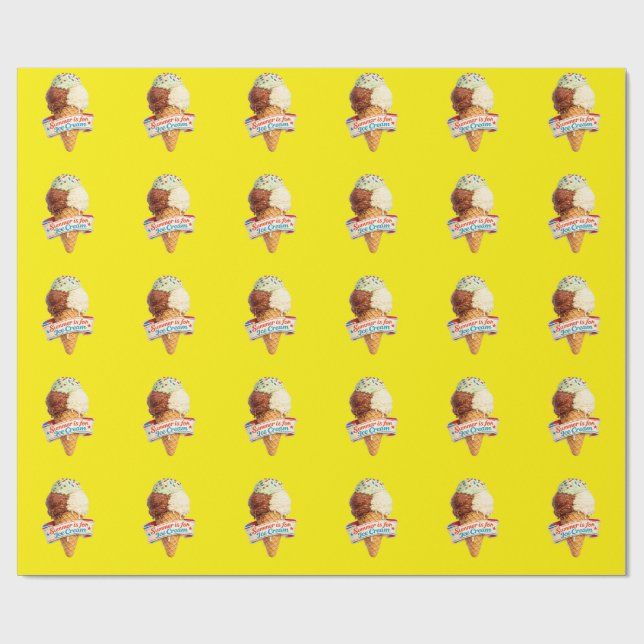 Summer is for Ice Cream Wrapping Paper (Flat)