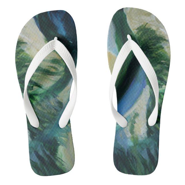Summer is here Custom Adult, Wide Straps Jandals (Footbed)