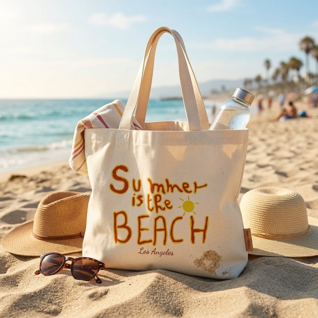 Summer Is The Beach Custom Retro Doodle Tote Bag (Creator Uploaded)