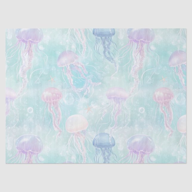 Summer Jellyfish Coastal Pattern Tissue Paper (Front)