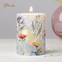 Summer Joy Wildflowers  Pillar Candle