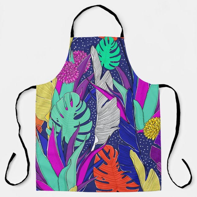 Summer jungle pattern with bright colours. Jungle  Apron (Front)