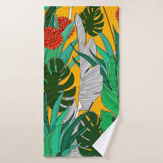 Summer jungle pattern with bright colours. Jungle  Bath Towel (Bath Towel)