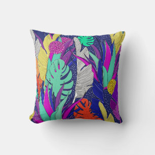 Summer jungle pattern with bright colours. Jungle Cushion