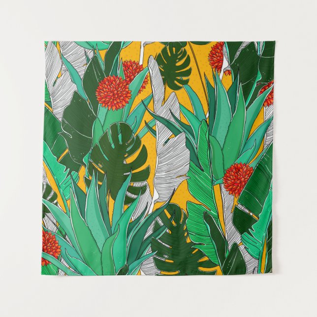 Summer jungle pattern with bright colours. Jungle  Tapestry (Front)
