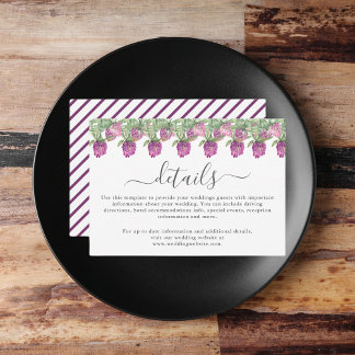 Summer Jungle Watercolour Floral Wedding Details Enclosure Card