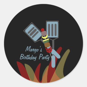 Summer Kabobs Cookout Park Birthday  Classic Round Sticker
