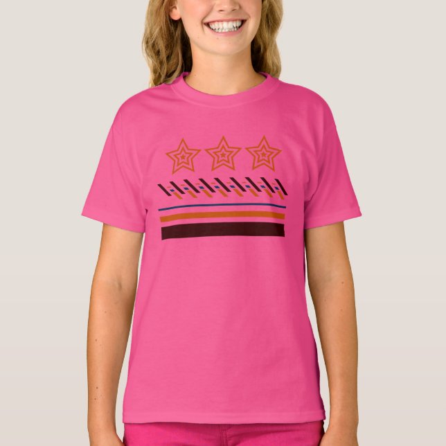 Summer Kids Three -Star Stripes T-Shirt (Front)