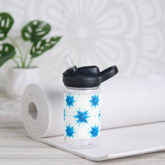 Summer Kids Water Bottle Fresh Blue Splashes