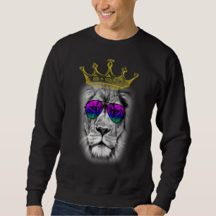 Summer King Summer Beach Lion Wearing Crown Lion Sweatshirt