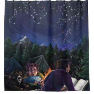 Summer Knights Camping Shower Curtain