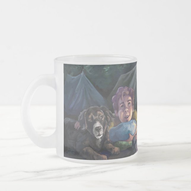 Summer Knights Frosted Glass Coffee Mug (Left)