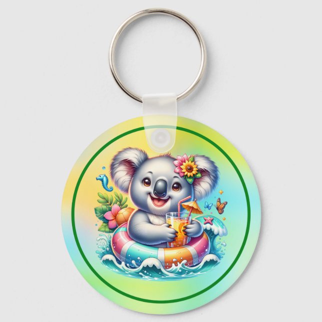 Summer Koala Sublimation Clipart-97702 Key Ring (Front)