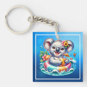 Summer Koala Sublimation Clipart Key Ring