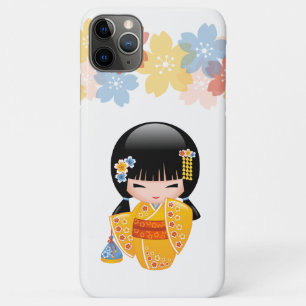 Summer Kokeshi Doll - Yellow Kimono Geisha Girl Case-Mate iPhone Case