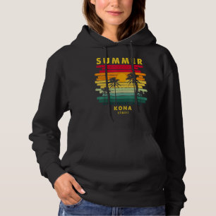 Summer Kona Hawaii Beach Sunset Retro Hoodie