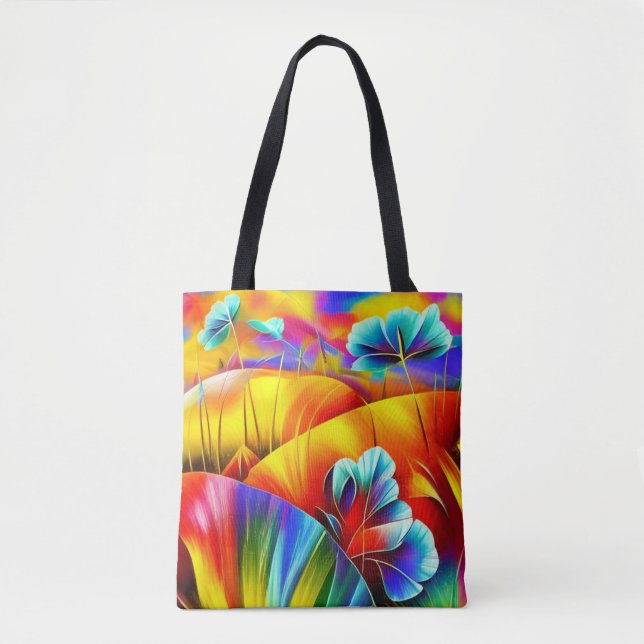 Summer landscape in rainbow colors tote bag (Front)