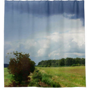 summer landscape shower curtain