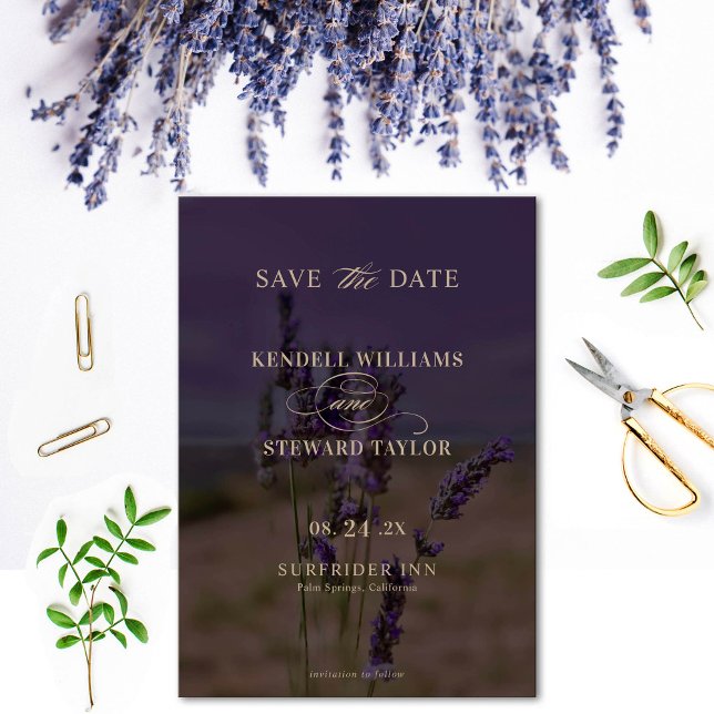 Summer Lavender Floral Elegant Boho Wedding Save The Date (Creator Uploaded)