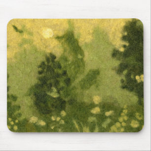 "Summer Lawn" wool painting landscape green shades Mouse Pad