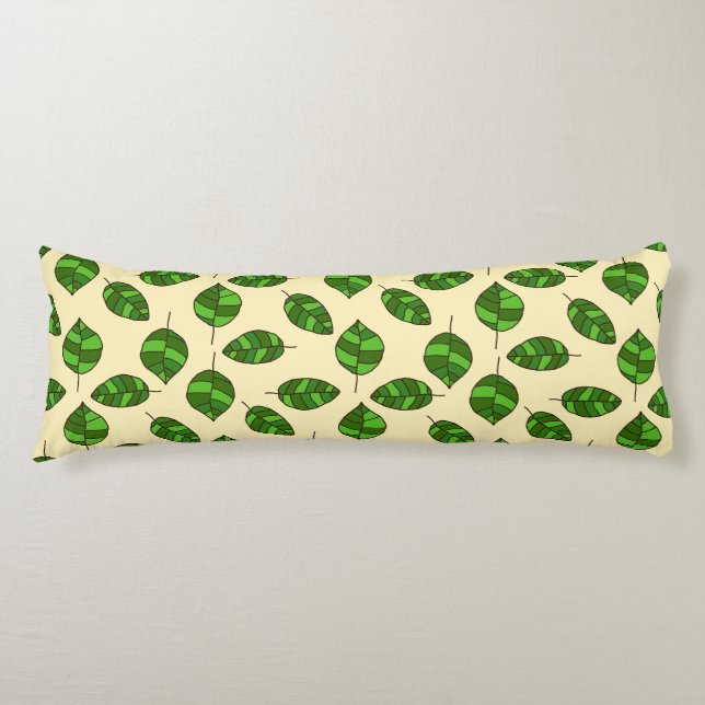 Summer Leaves adjustable Green Leaf Pattern Body Cushion (Front)