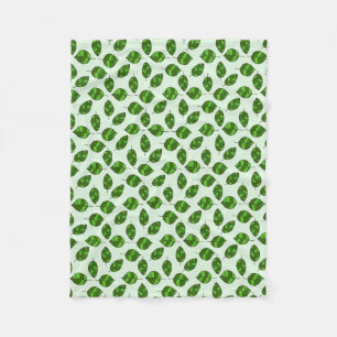Summer Leaves adjustable Green Leaf Pattern Fleece Blanket