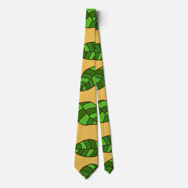 Summer Leaves adjustable Green Leaf Pattern Tie (Front)