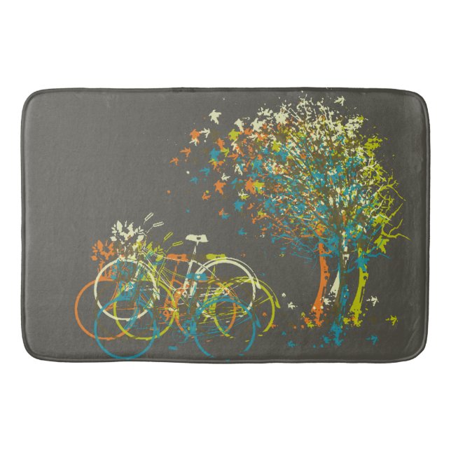 Summer Leaves Trees Bath Mat (Front)