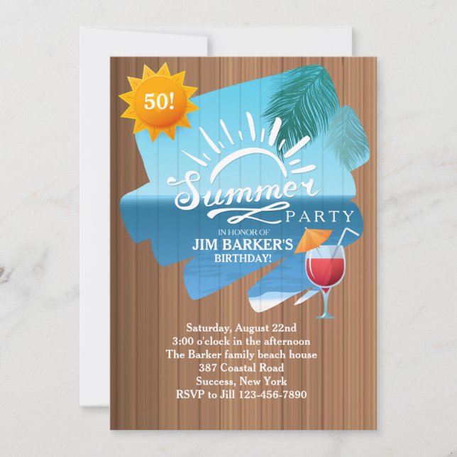Summer Leisure Party Invitation (Front)