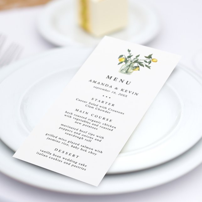 Summer Lemon Arrangement Wedding Menu (Creator Uploaded)