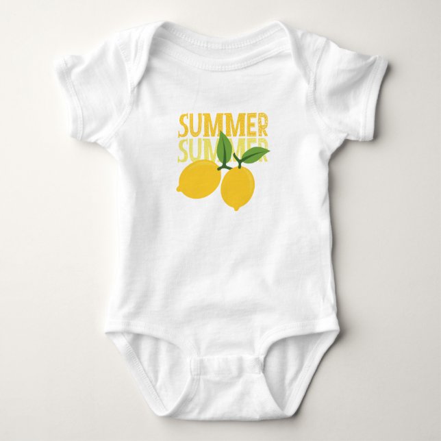 Summer, Lemon, Baby Outfit,  Bodysuit (Front)