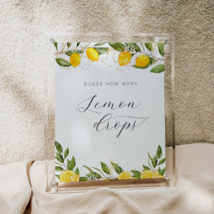 Summer Lemon Baby Shower How Many Lemon Drops Poster
