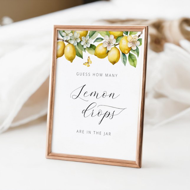 Summer Lemon Baby Shower How Many Lemon Drops Poster (Creator Uploaded)