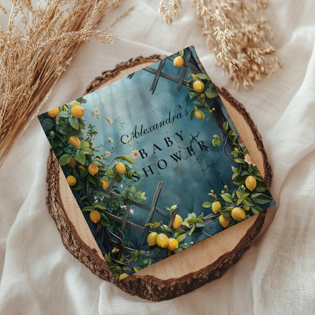 Summer Lemon Blossom Baby Shower Napkin (Creator Uploaded)