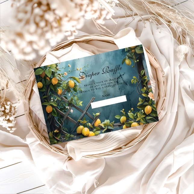 Summer Lemon Blossom Diapper Raffle Enclosure Card (Creator Uploaded)
