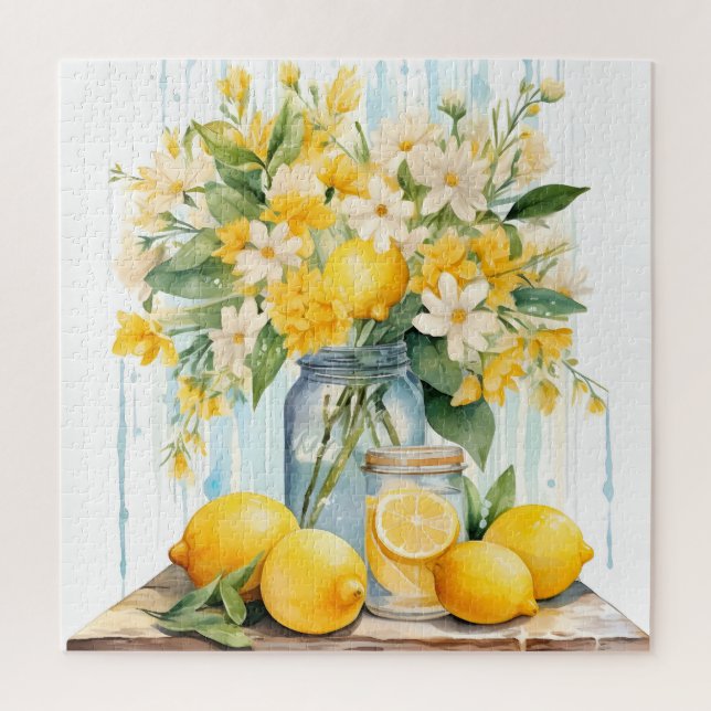 Summer Lemon Blossom Jar Jigsaw Puzzle (Vertical)