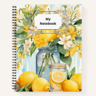 Summer Lemon Blossom Jar Notebook