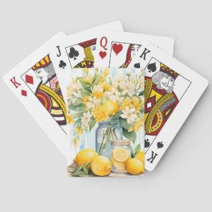 Summer Lemon Blossom Jar Playing Cards