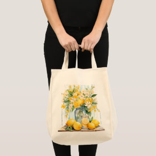 Summer Lemon Blossom Jar Tote Bag