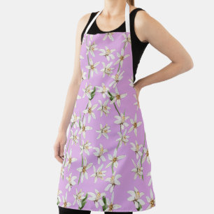 Summer lemon blossom pattern apron
