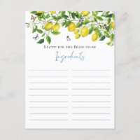 Summer Lemon Bridal Shower Recipe For The Bride