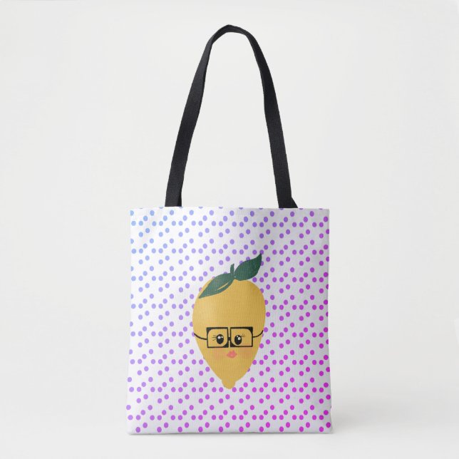 Summer Lemon Cartoon Hand Drawn Doodle Tote Bag (Front)