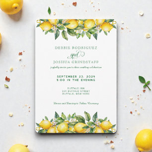 Summer Lemon Citrus Fruit Wedding Invitation 