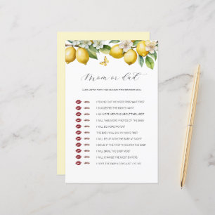 Summer Lemon Citrus Mum Or Dad Baby Shower Game 