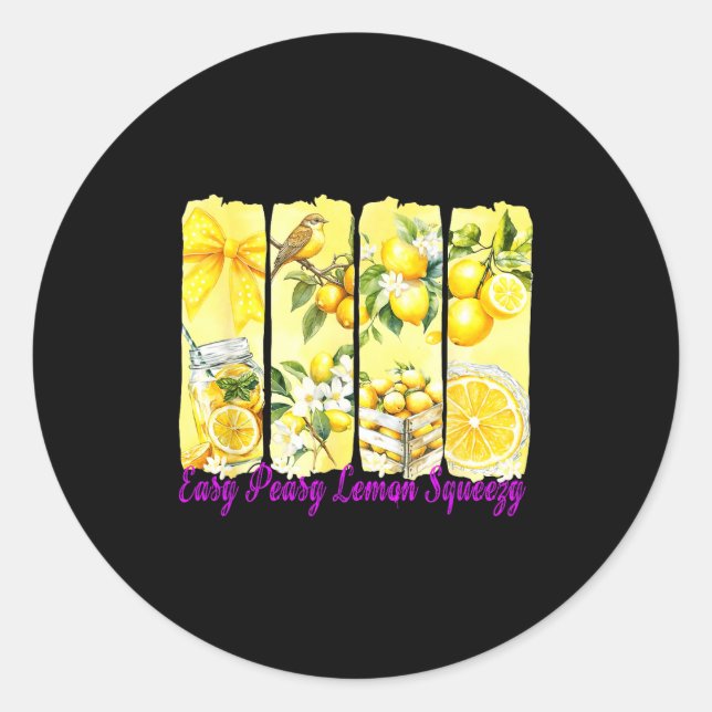 Summer Lemon,coquette Bow Summer Funny Gift Tee Wi Classic Round Sticker (Front)