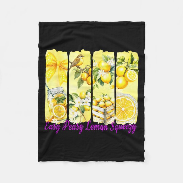 Summer Lemon,coquette Bow Summer Funny Gift Tee Wi Fleece Blanket (Front)