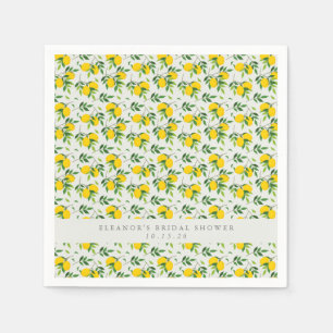 Summer Lemon Fruit Pattern Custom Bridal Shower  Napkin