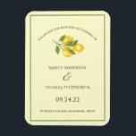 summer lemon med classic wedding save the date inv magnet<br><div class="desc">wedding design with cream background and lemon</div>