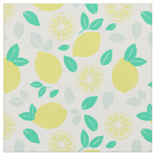 Summer Lemon Pattern in Cream Fabric