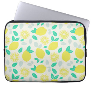 Summer Lemon Pattern in Cream Laptop Sleeve